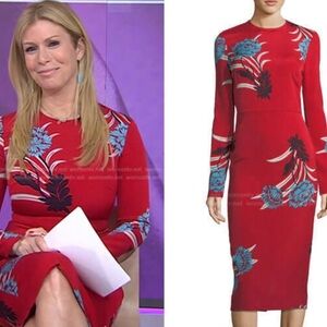 DVF RED FLORAL DRESS